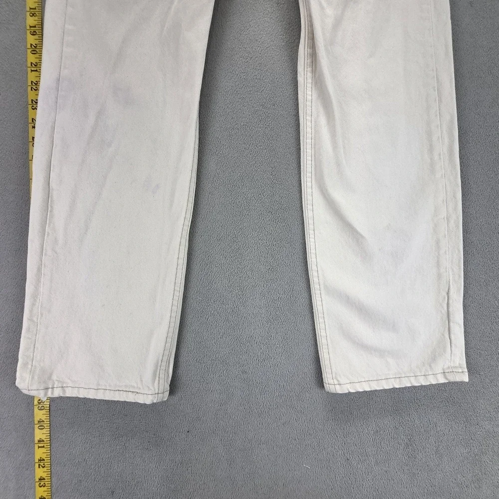 Vintage Levis 501 Jeans Mens White Straight Button Fly USA 90s Fits 28x30